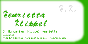 henrietta klippel business card